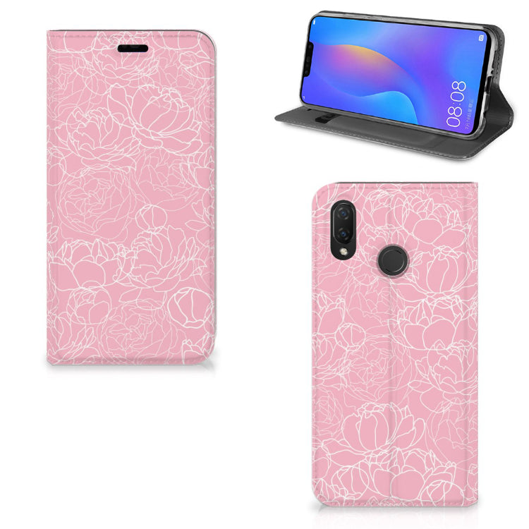 Huawei P Smart Plus Smart Cover White Flowers