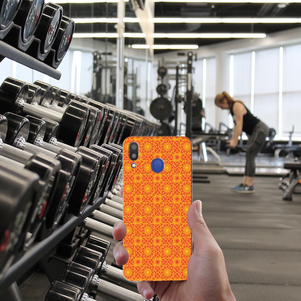 Samsung Galaxy M20 (Power) TPU bumper Batik Oranje