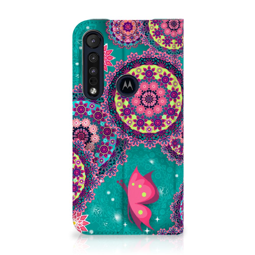 Motorola G8 Plus Bookcase Cirkels en Vlinders - B2C Telecom