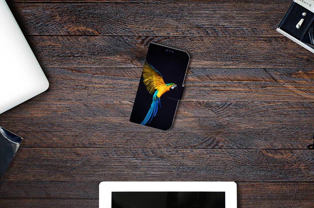 iPhone 14 Pro Telefoonhoesje met Pasjes Papegaai