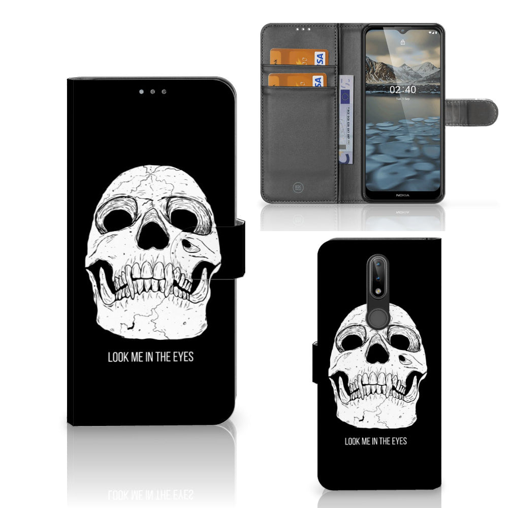 Telefoonhoesje met Naam Nokia 2.4 Skull Eyes