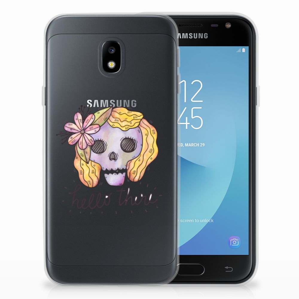 Silicone Back Case Samsung Galaxy J3 2017 Boho Skull