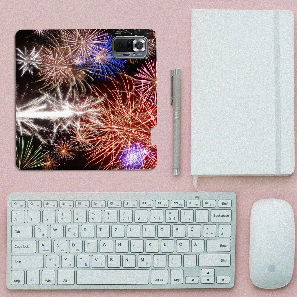 Xiaomi Redmi Note 10 Pro Hippe Standcase Vuurwerk - B2C Telecom