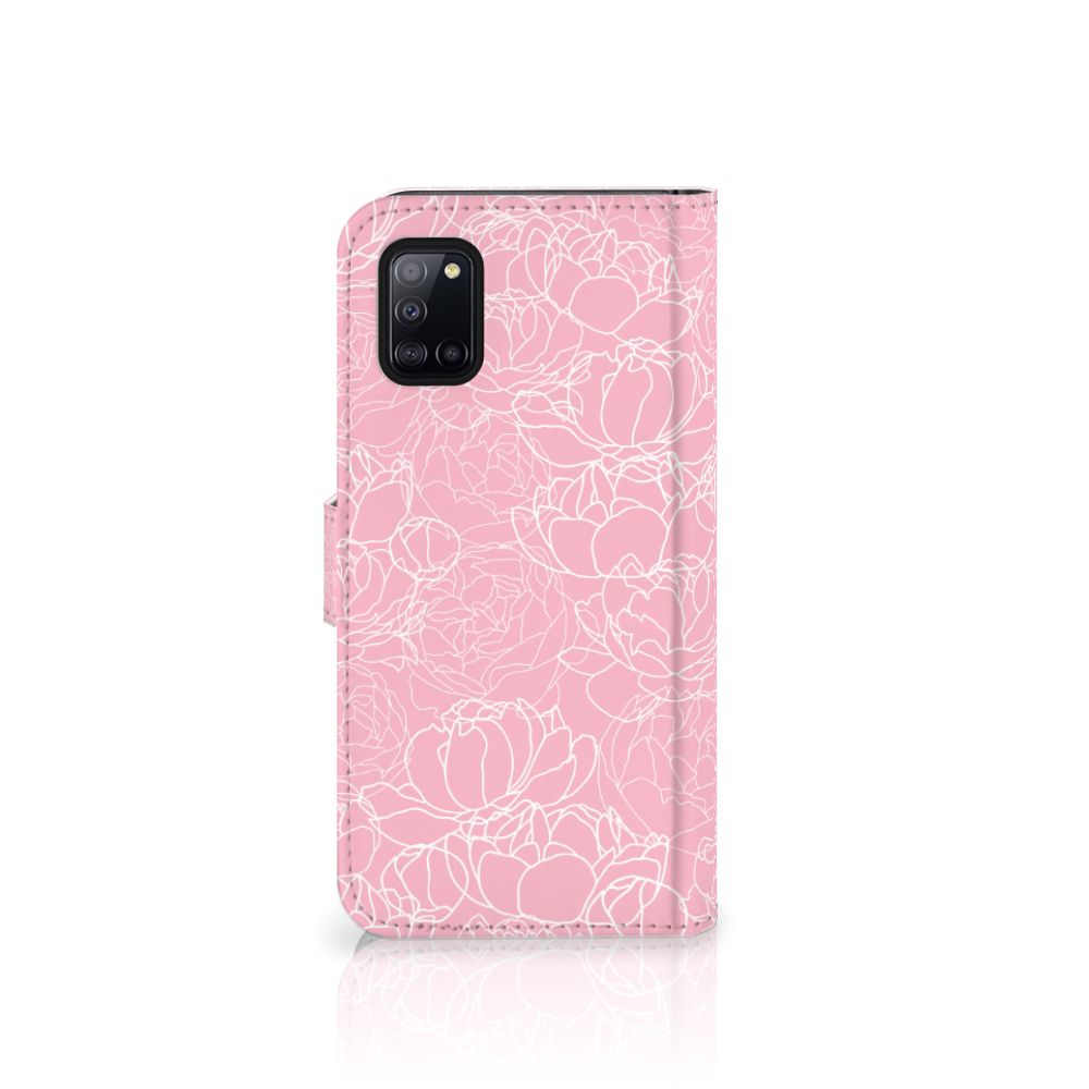Samsung Galaxy A31 Hoesje White Flowers