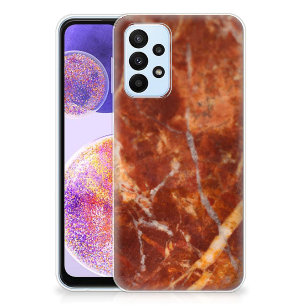 Samsung Galaxy A23 TPU Siliconen Hoesje Marmer Bruin B2C Telecom