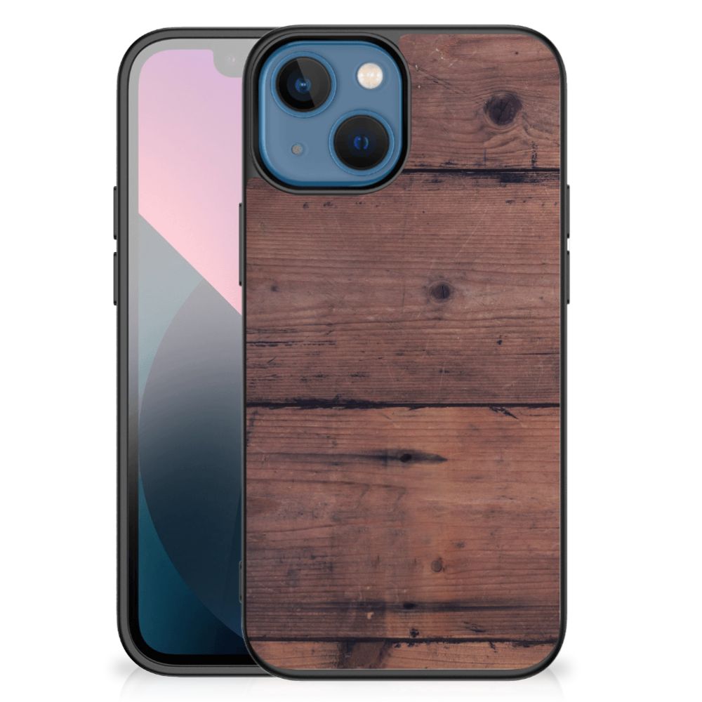 Apple iPhone 13 mini Houten Print Telefoonhoesje Old Wood