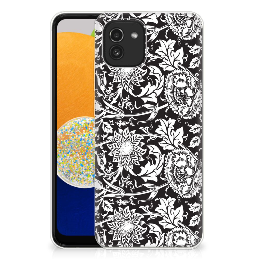 Samsung Galaxy A03 TPU Case Black Flowers B2C Telecom