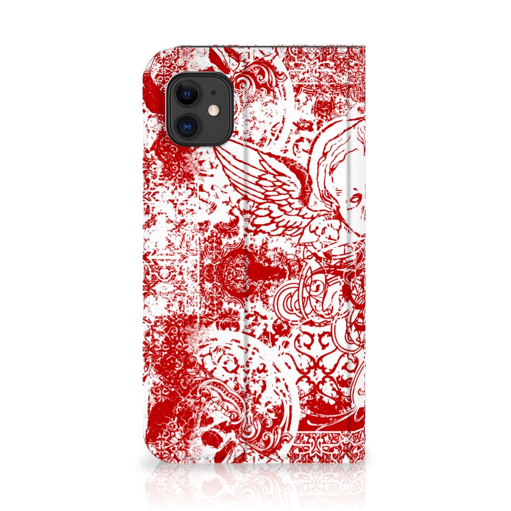 Mobiel BookCase Apple iPhone 11 Angel Skull Rood