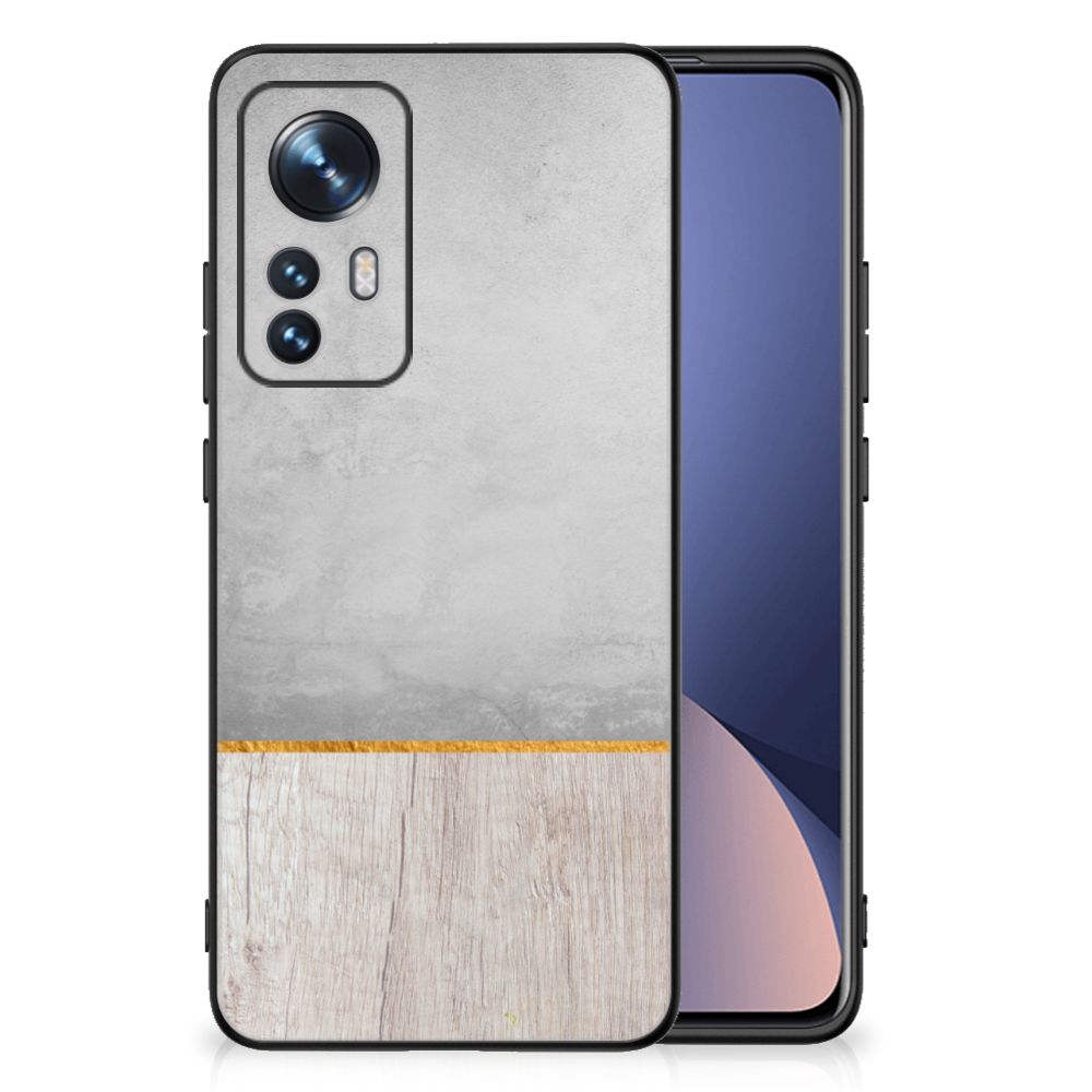 Xiaomi 12 | 12X Houten Print Telefoonhoesje Wood Concrete