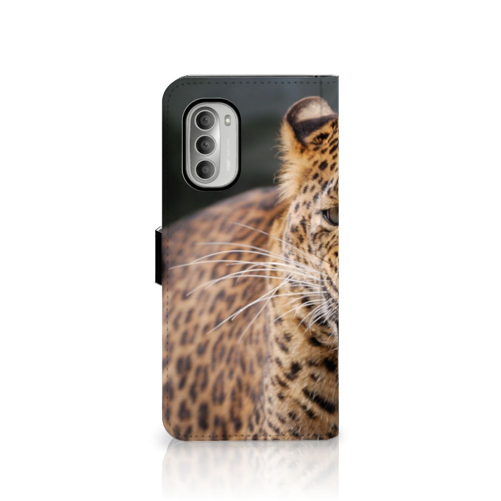 Motorola Moto G51 5G Telefoonhoesje met Pasjes Luipaard