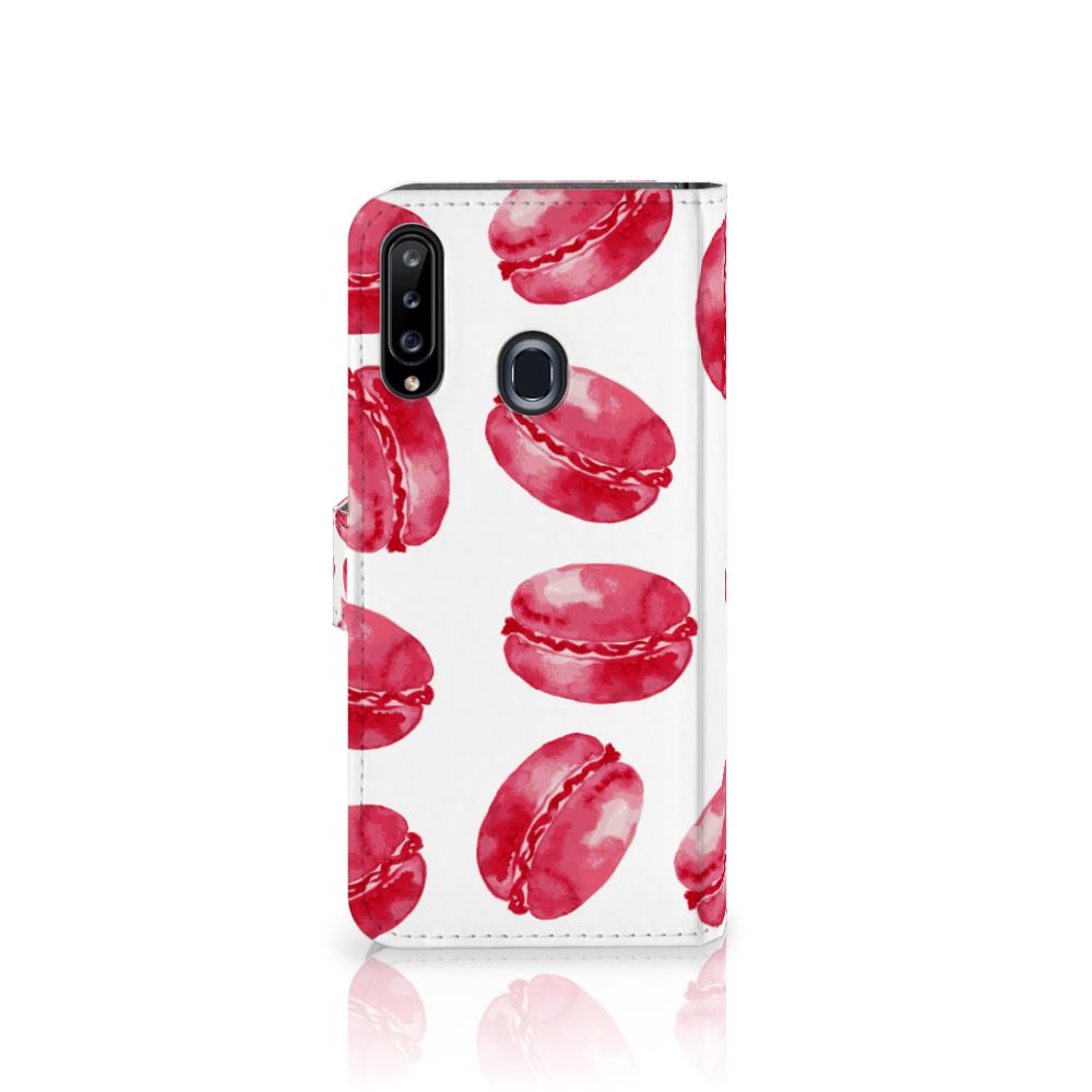 Samsung Galaxy A20s Book Cover Pink Macarons