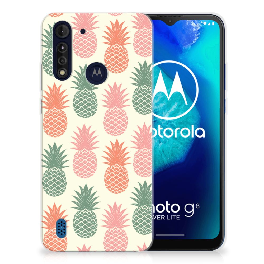 Motorola Moto G8 Power Lite Siliconen Case Ananas