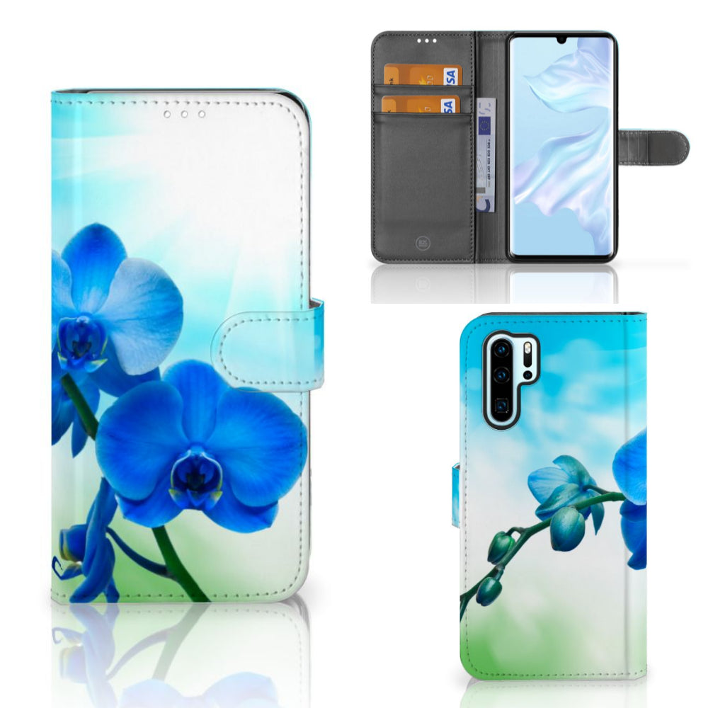 Huawei P30 Pro Hoesje Orchidee Blauw - Cadeau voor je Moeder