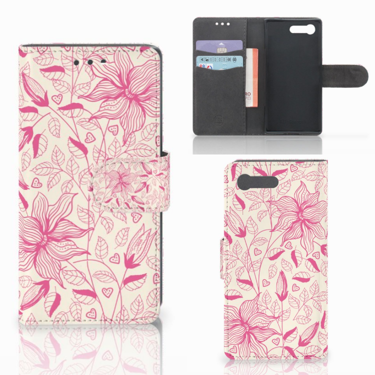 Sony Xperia X Compact Hoesje Pink Flowers