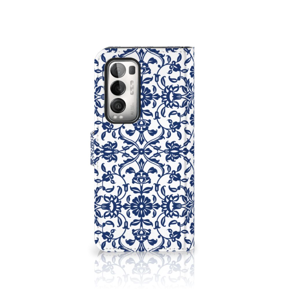 OPPO Find X3 Neo 5G Hoesje Flower Blue