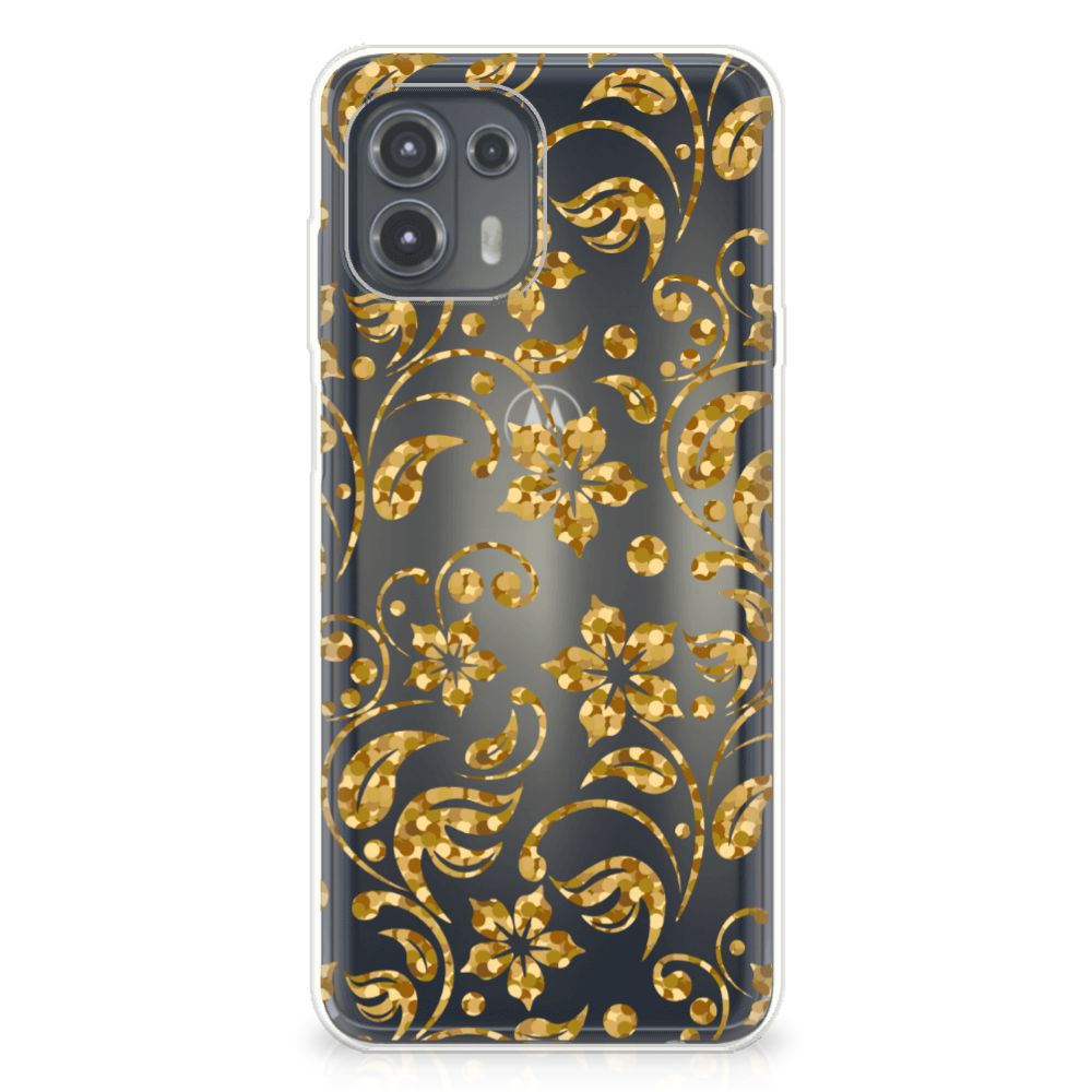 Motorola Edge 20 Lite TPU Case Gouden Bloemen B2C Telecom