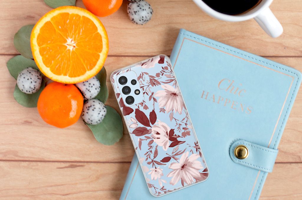 Hoesje maken Samsung Galaxy A13 4G Watercolor Flowers B2C Telecom