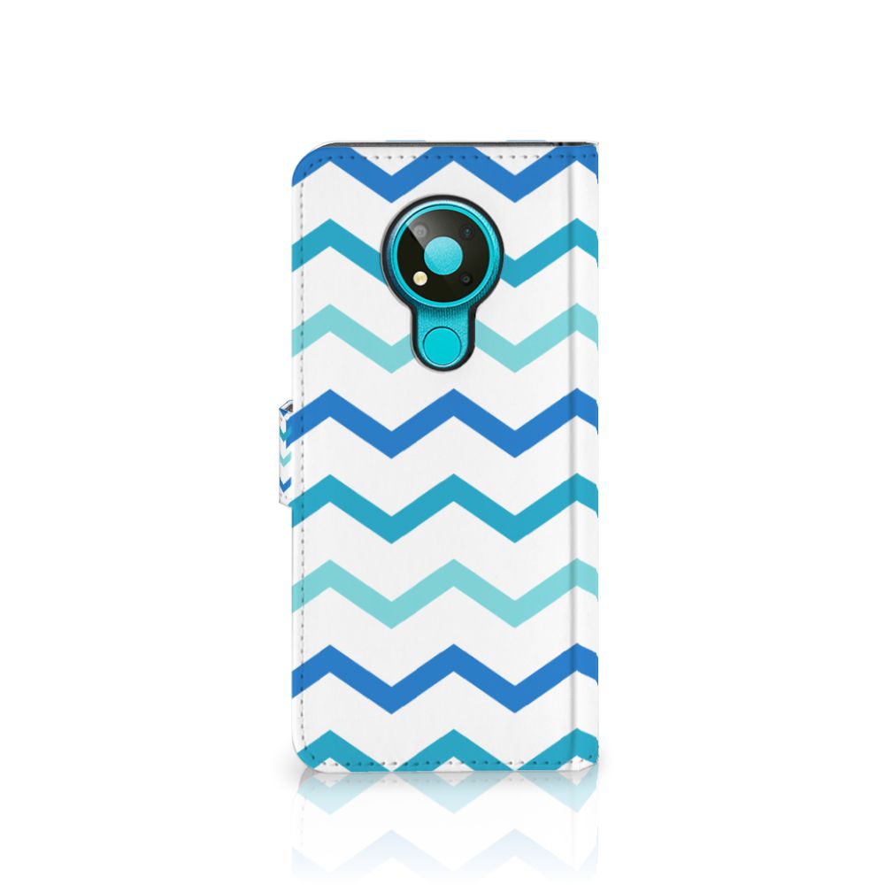 Nokia 3.4 Telefoon Hoesje Zigzag Blauw