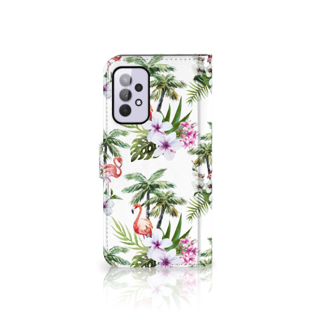 Samsung Galaxy A33 5G Telefoonhoesje met Pasjes Flamingo Palms