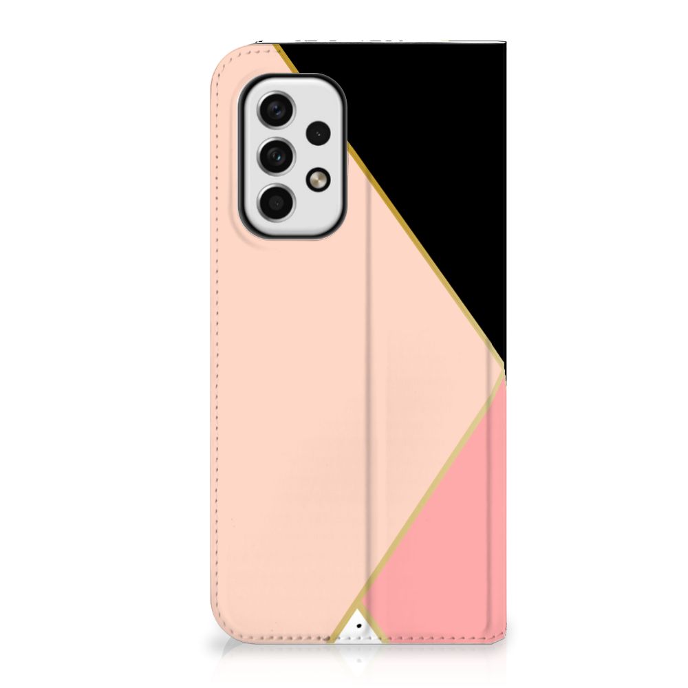 Samsung Galaxy A23 Stand Case Zwart Roze Vormen - B2C Telecom