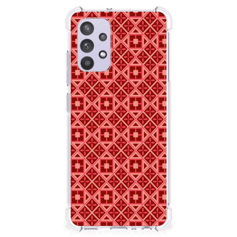 Samsung Galaxy A32 4G | A32 5G Enterprise Editie Doorzichtige Silicone Hoesje Batik Rood B2C Telecom
