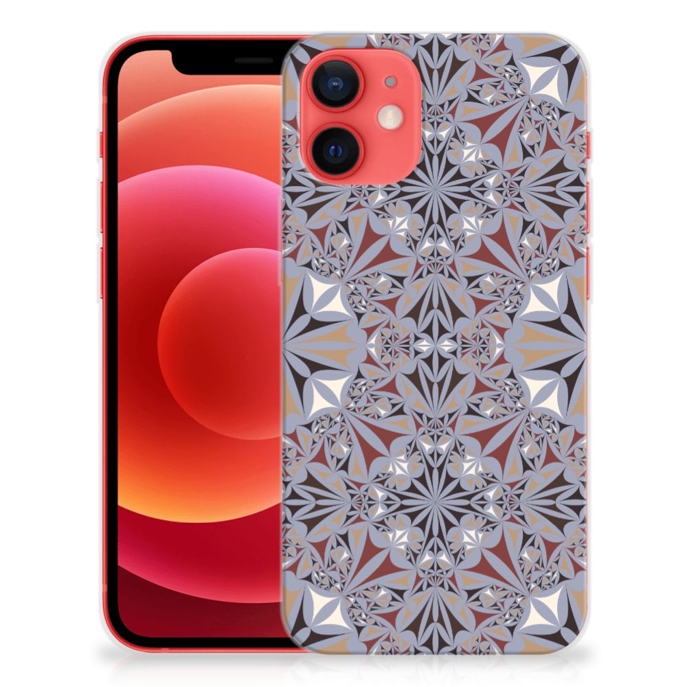 iPhone 12 Mini TPU Siliconen Hoesje Flower Tiles B2C Telecom