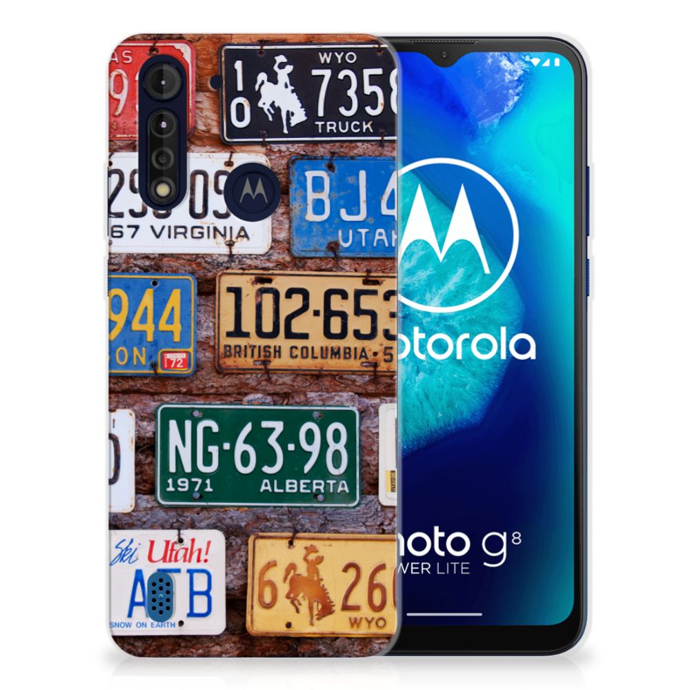 Motorola Moto G8 Power Lite Siliconen Hoesje met foto Kentekenplaten B2C Telecom