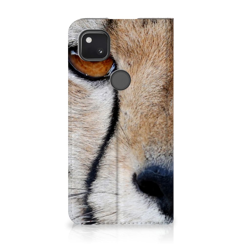 Google Pixel 4a Hoesje maken Cheetah close-up van jachtluipaard op telefoonhoesje