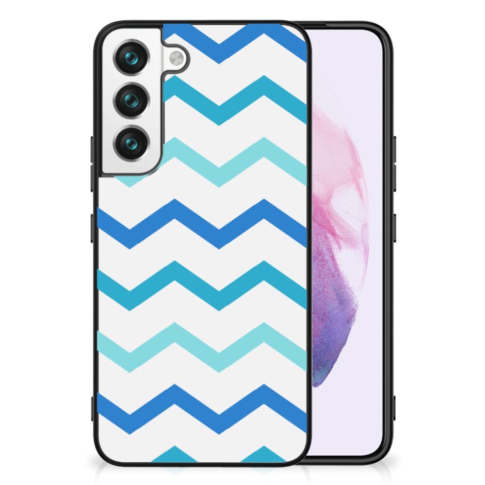 Samsung Galaxy S22 Back Case Zigzag Blauw