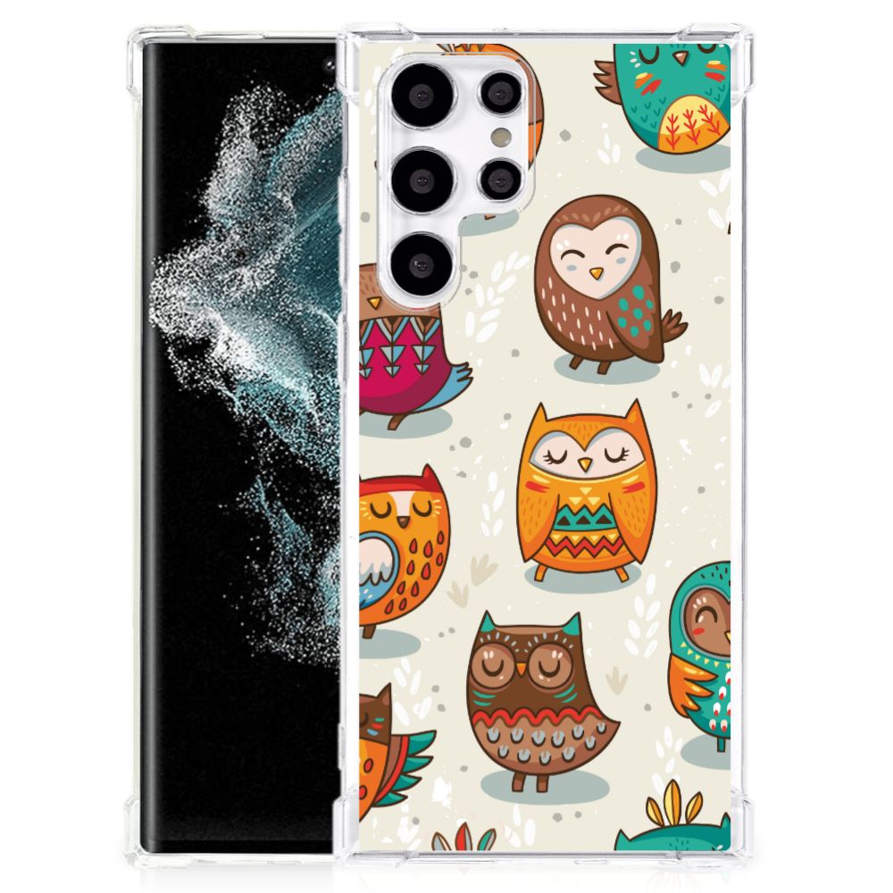 Samsung Galaxy S22 Ultra Case Anti-shock Vrolijke Uilen B2C Telecom