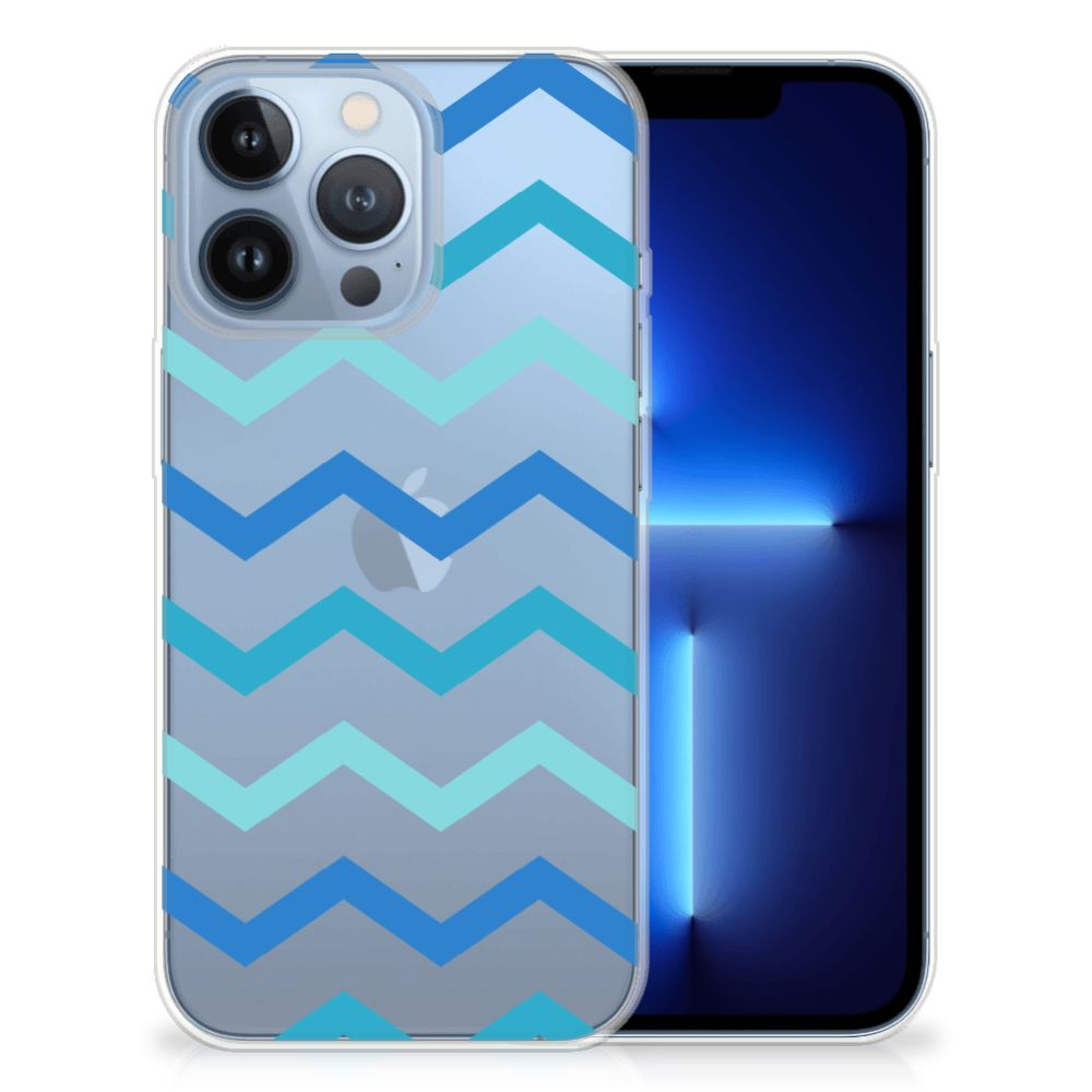 Apple iPhone 13 Pro TPU bumper Zigzag Blauw B2C Telecom
