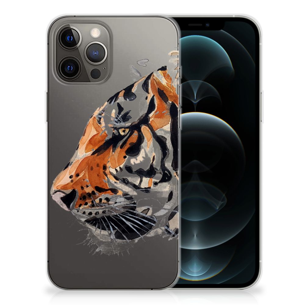 Hoesje maken iPhone 12 Pro Max Watercolor Tiger B2C Telecom