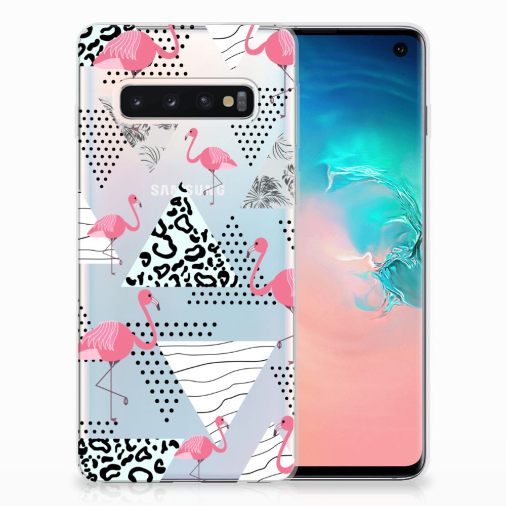 Samsung Galaxy S10 TPU Hoesje Flamingo Triangle