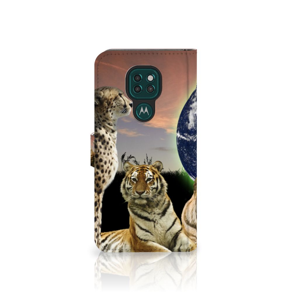 Motorola Moto G9 Play | E7 Plus Telefoonhoesje met Pasjes Roofdieren
