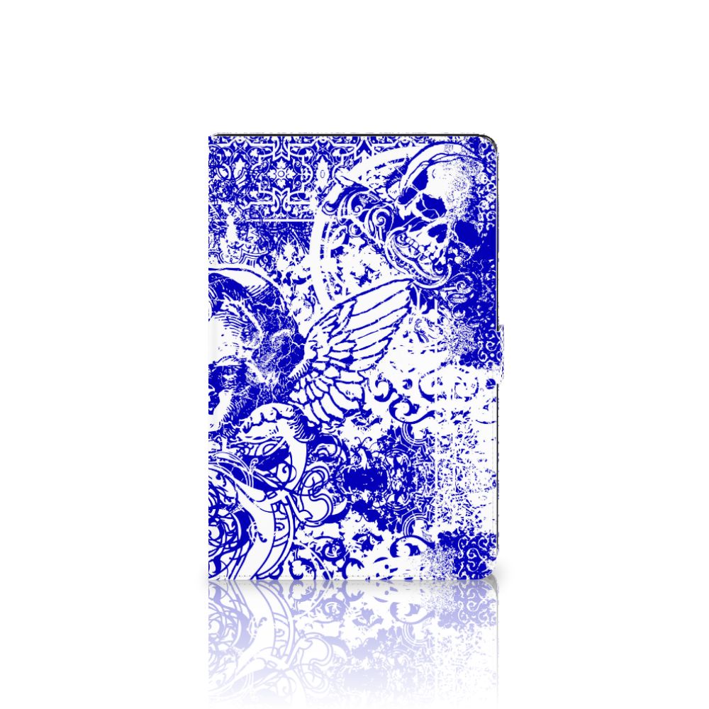 Tablettasje Lenovo Tab M10 Plus 3rd Gen 10.6 inch Angel Skull Blauw