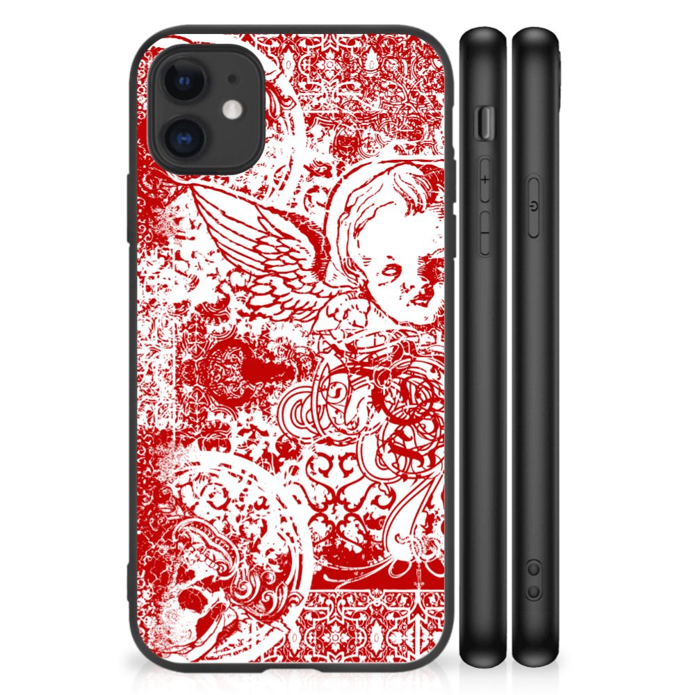 Telefoonhoesje iPhone 11 Angel Skull Rood met opvallend rood ontwerp en schokabsorberend TPU materiaal.