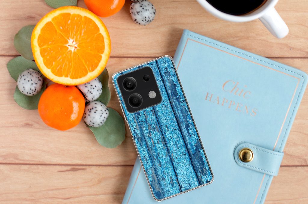 Xiaomi Redmi Note 13 5G Bumper Hoesje Wood Blue