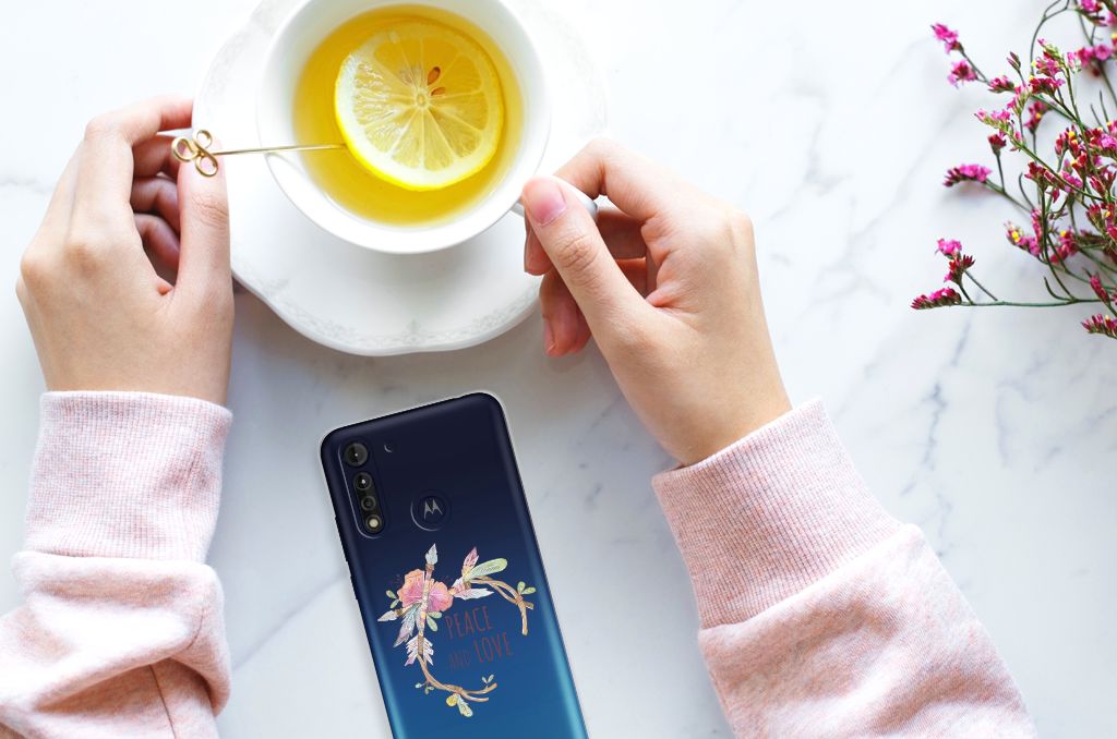 Motorola Moto G8 Power Lite Telefoonhoesje met Naam Boho Text B2C Telecom