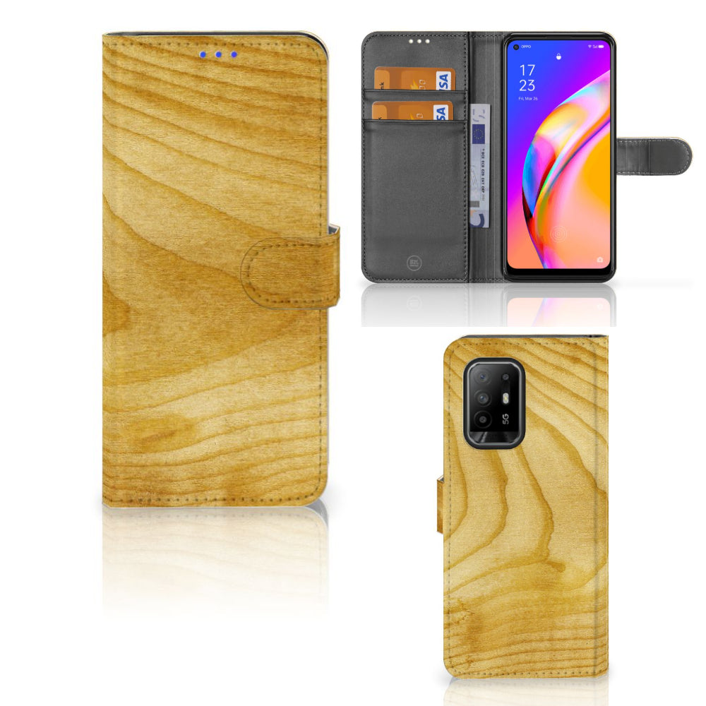 OPPO Reno5 Z | A94 5G Book Style Case Licht Hout