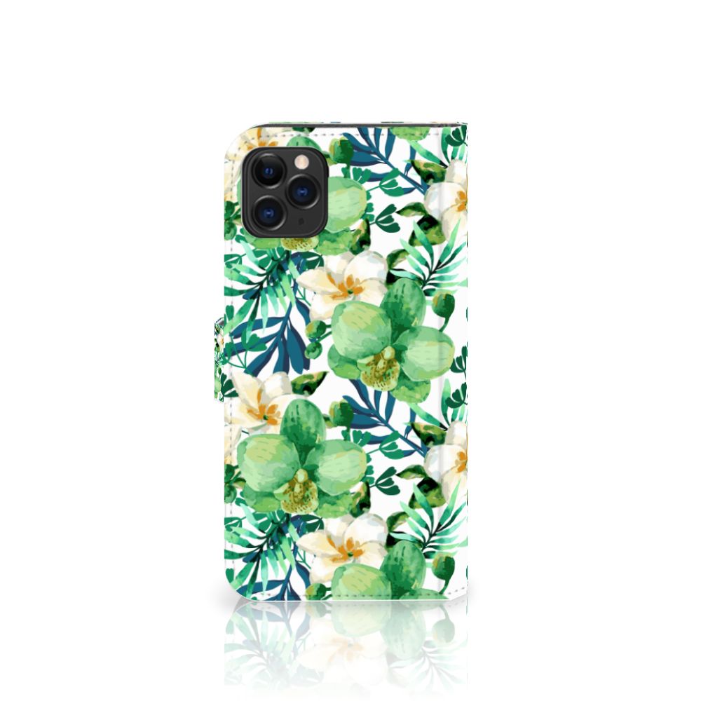 Apple iPhone 11 Pro Max Hoesje Orchidee Groen