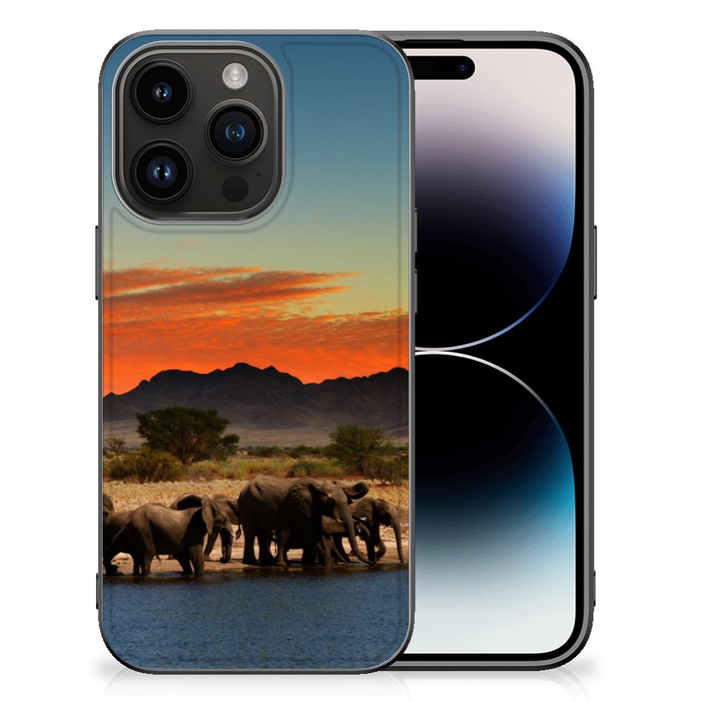 iPhone 15 Pro Dierenprint Telefoonhoesje Olifanten B2C Telecom