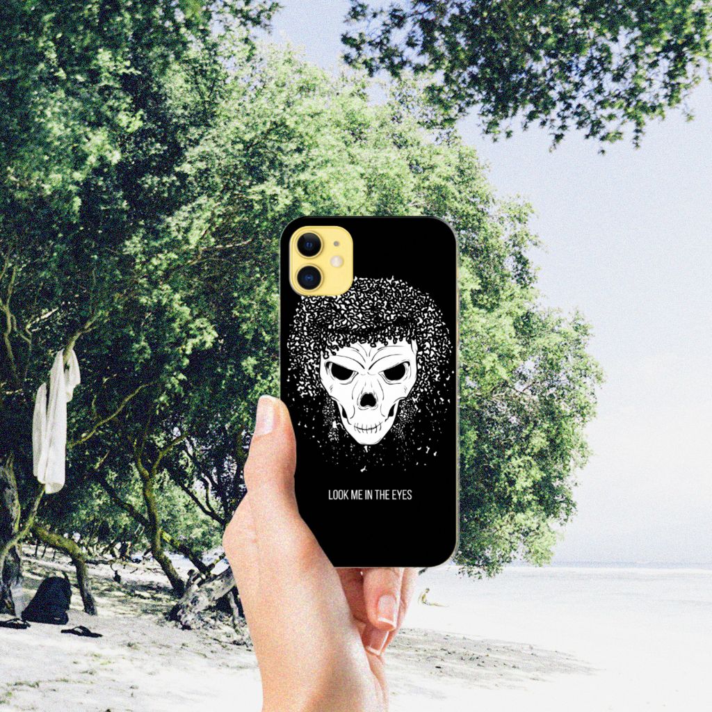 Silicone Back Case Apple iPhone 11 Skull Hair