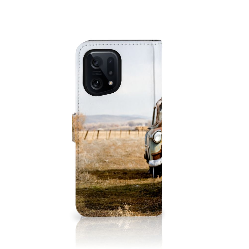 OPPO Find X5 Telefoonhoesje met foto Vintage Auto