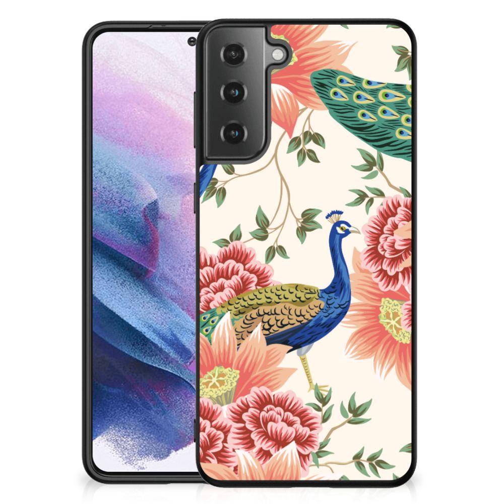 Dierenprint Telefoonhoesje voor Samsung Galaxy S21 Plus Pink Peacock B2C Telecom