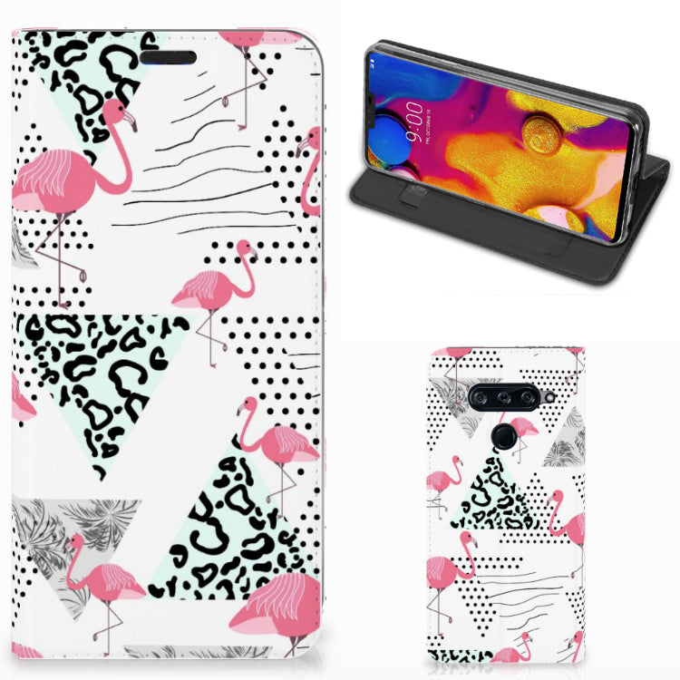 LG V40 Thinq Hoesje maken Flamingo Triangle