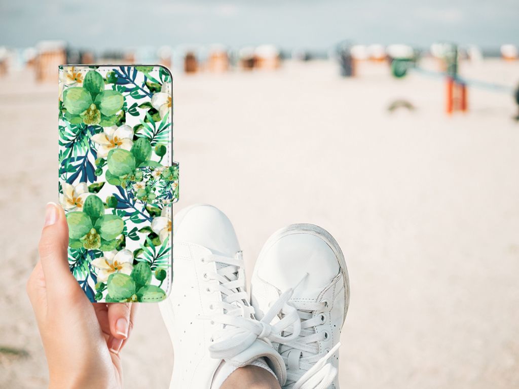OPPO A74 4G Hoesje Orchidee Groen