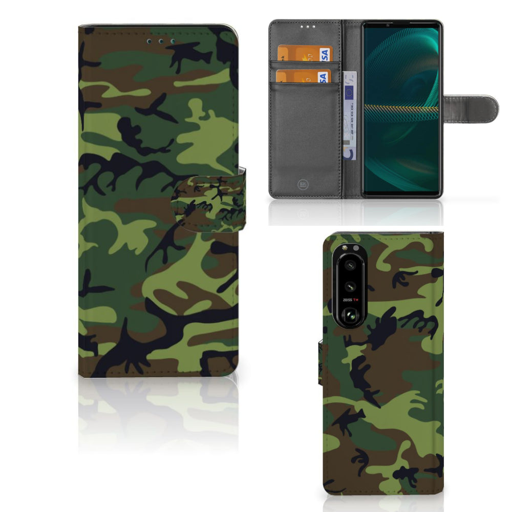 Sony Xperia 5III Telefoon Hoesje Army Dark