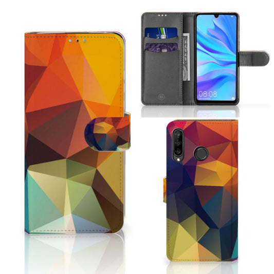 Huawei P30 Lite (2020) Book Case Polygon Color