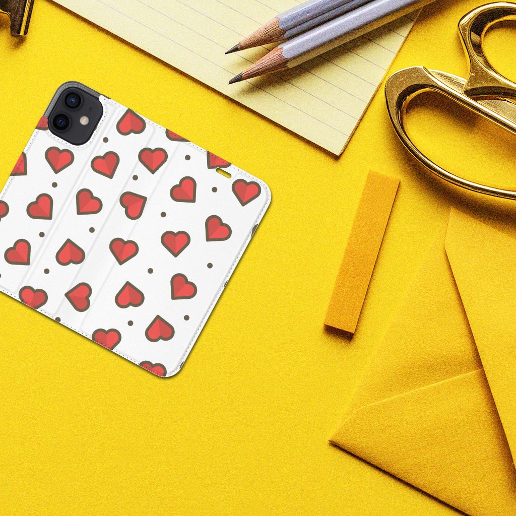 iPhone 12 Mini Hoesje met Magneet Hearts - B2C Telecom