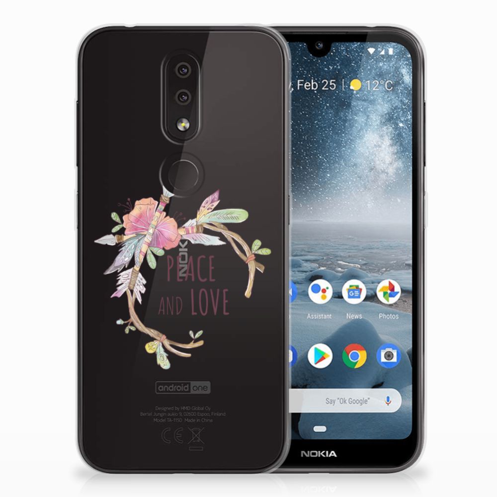 Nokia 4.2 Telefoonhoesje met Naam Boho Text